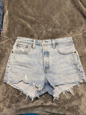 Levi's Light Blue Distressed Cutoff Denim Shorts
